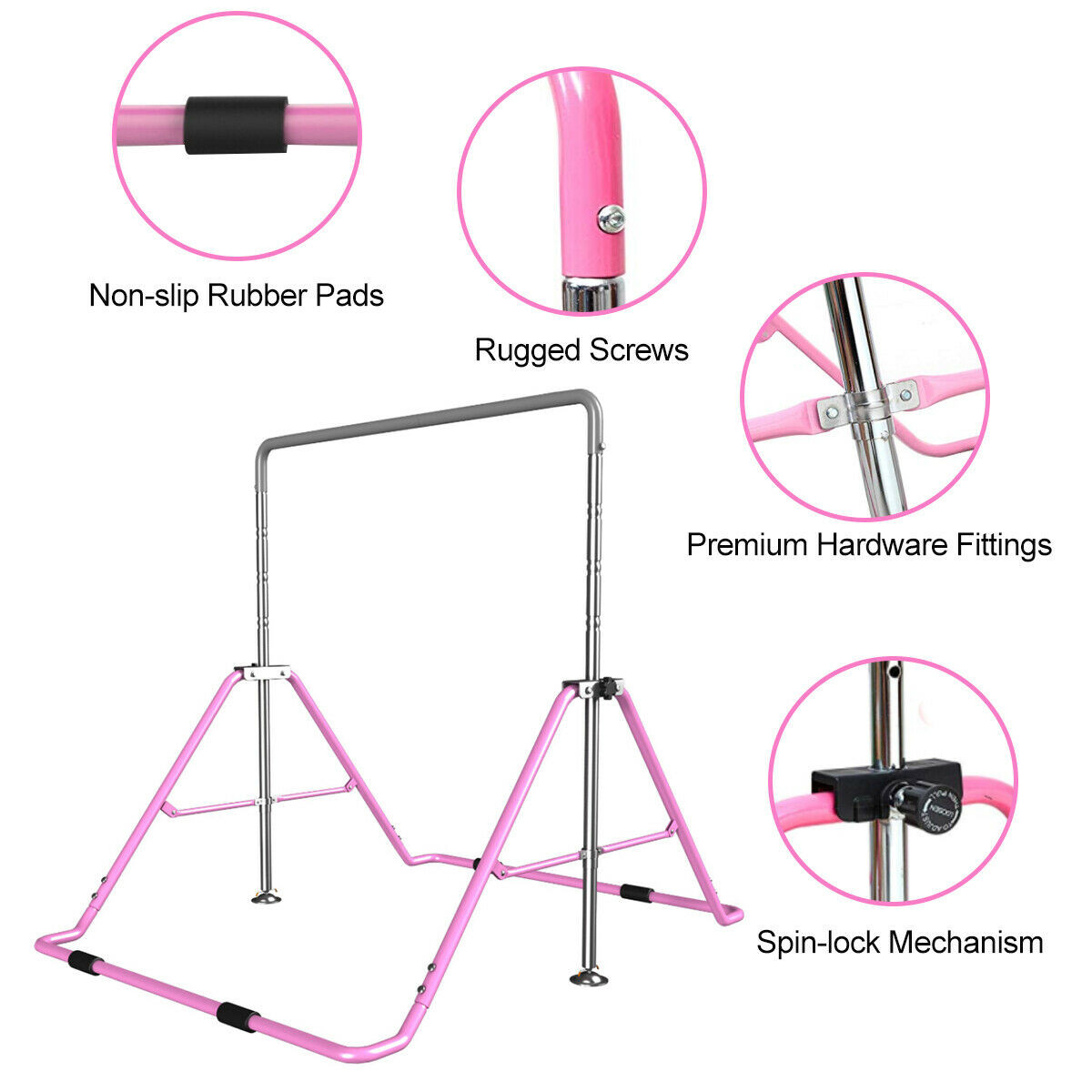 Gymnastic Bar Home - Adjustable 130cm Gym Bar for Kids
